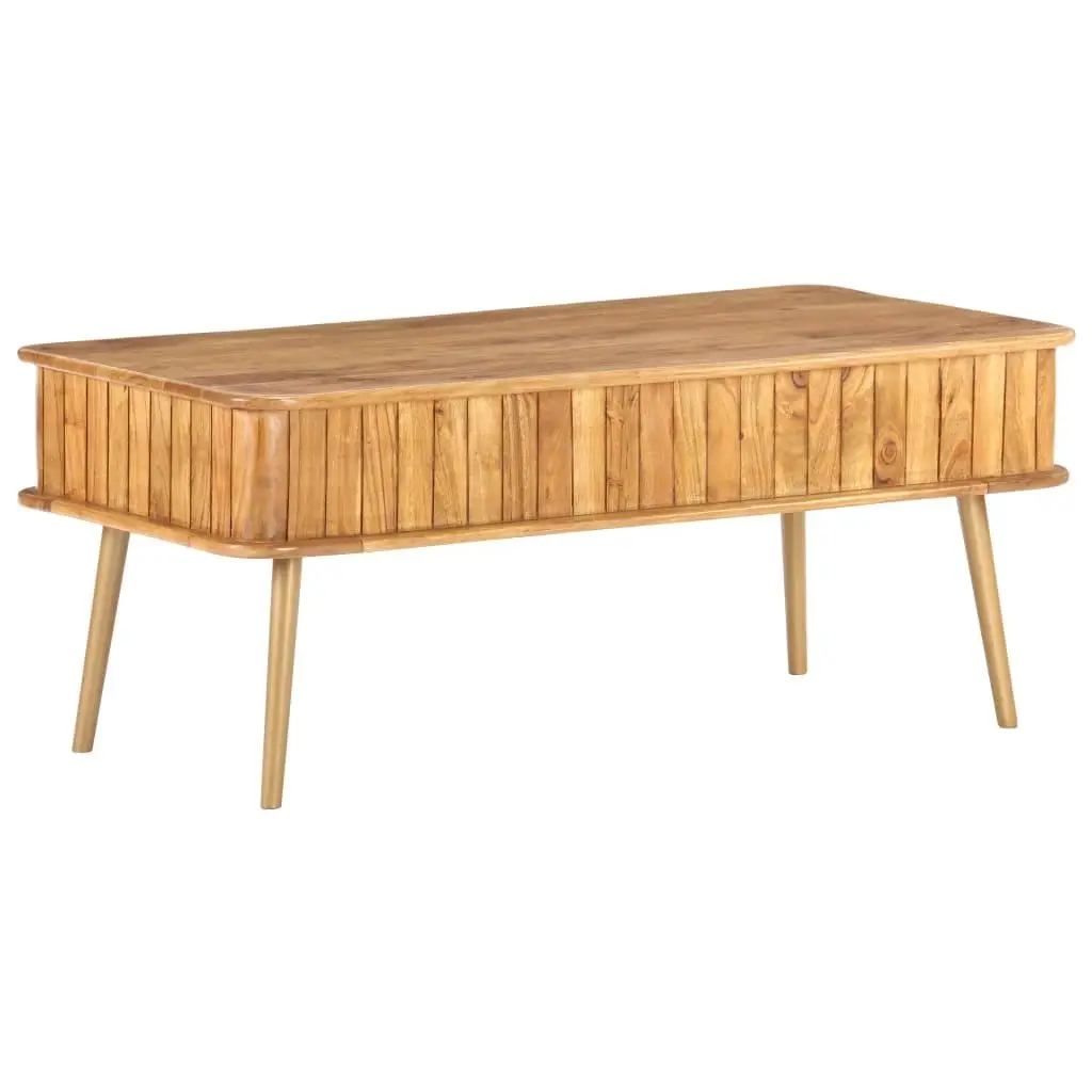 Mesa de centro de madera de acacia de 39,4 pulgadas: diseño moderno, duradera y elegante para sala de estar