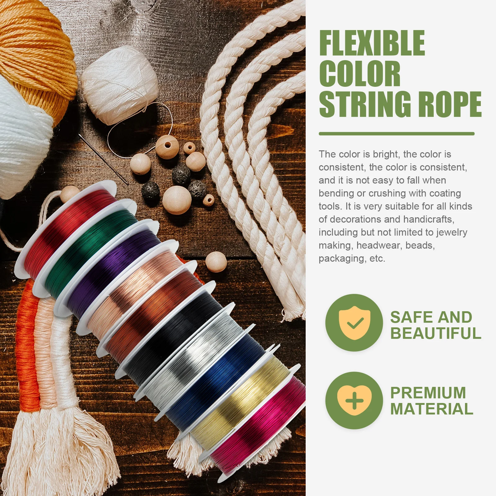 

10 Rolls Beaded Copper Wire Jewelry Beading Making Chains Craft for Beads Jeellery