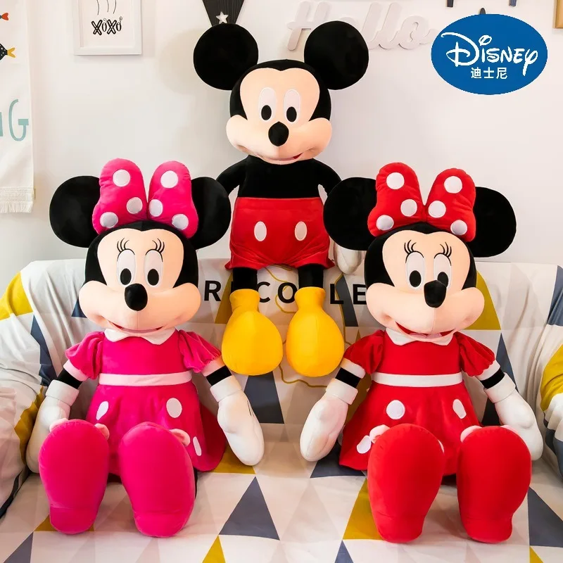 

Disney 35 см популярная плюшевая кукла Микки и Минни с героями мультфильмов, кукла для пары Микки и Минни, подарок на день рождения для подруги, Рождественский подарок
