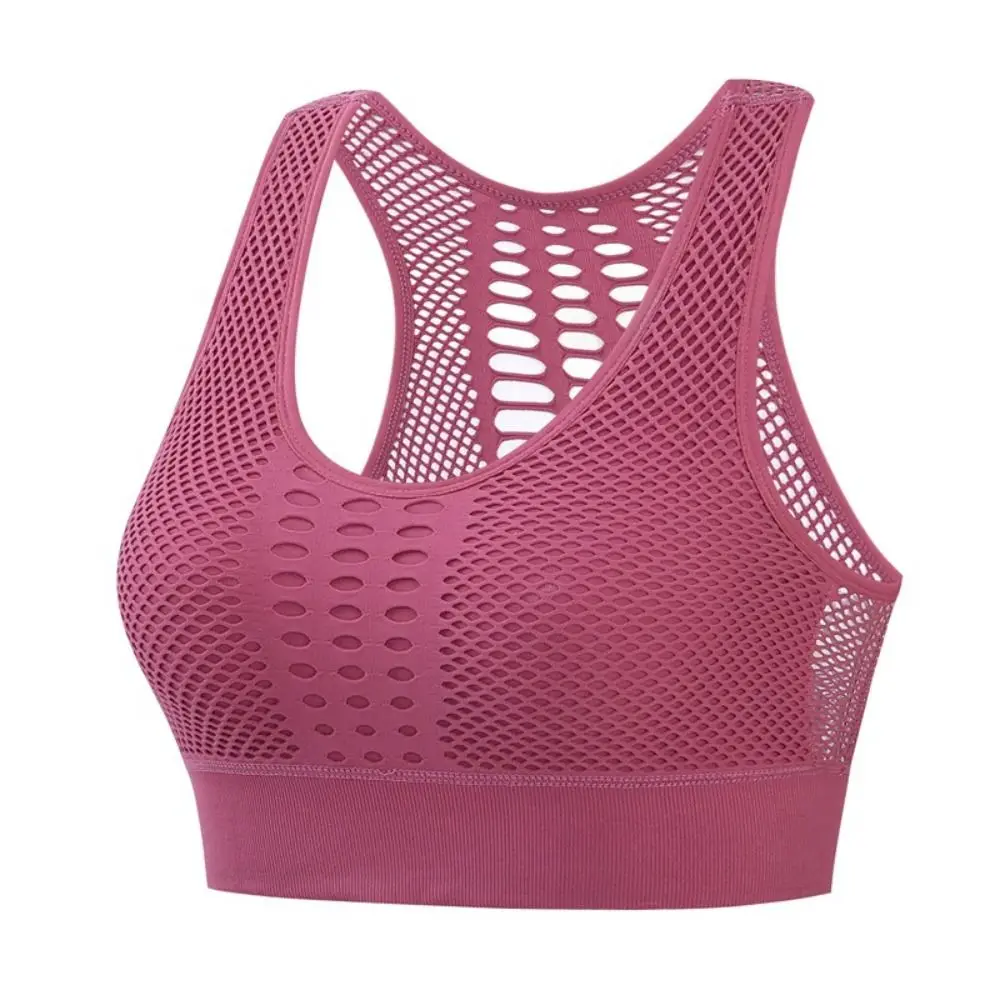 

Female High Shockproof Women Active Bra Quick-drying Hollow Out Yoga Bra Comfortable Breathable Sports Bra Gym