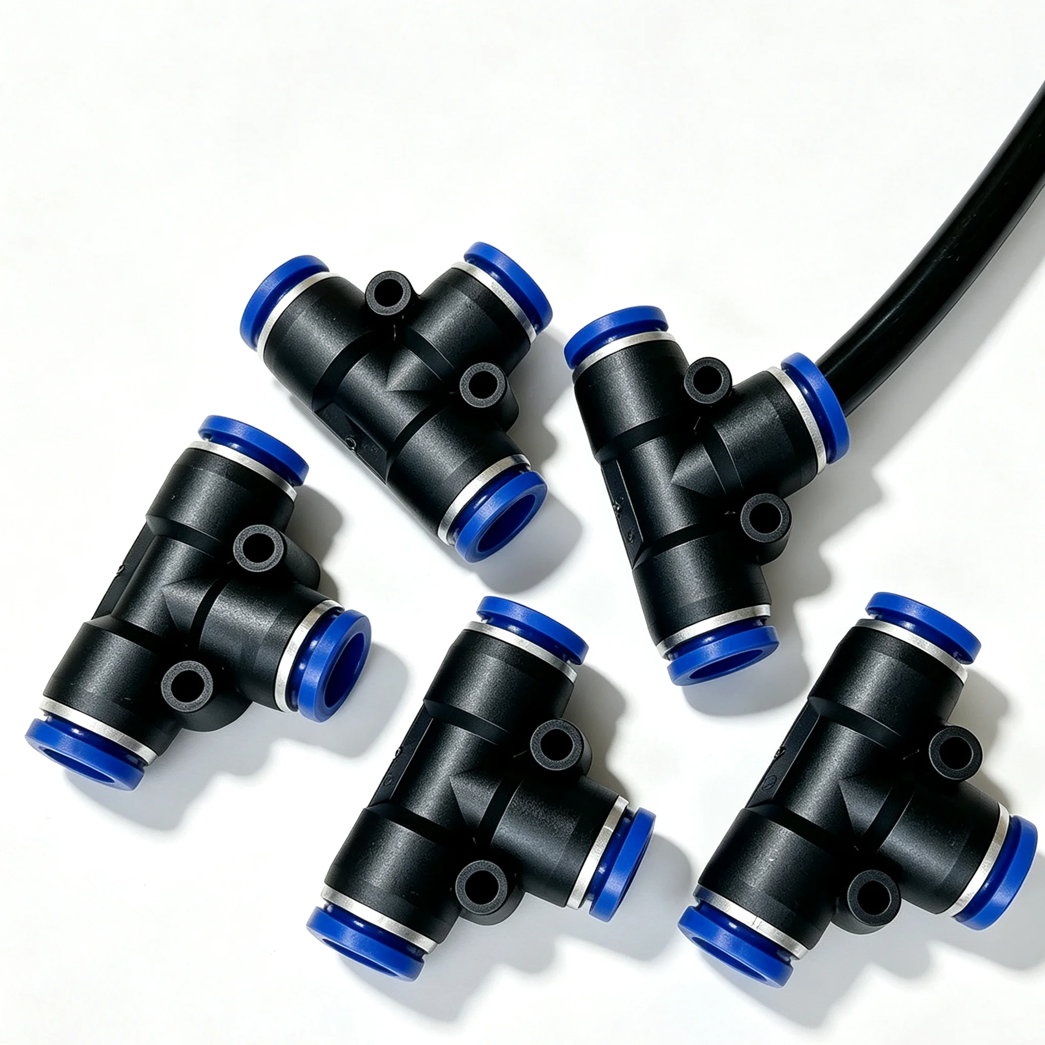 50pcs 100pcs Lot PE Pneumatic Fittings Fitting Plastic T Type 3-way For 4mm 6mm 8mm 10mm Tee Tube Quick Connector Slip Lock