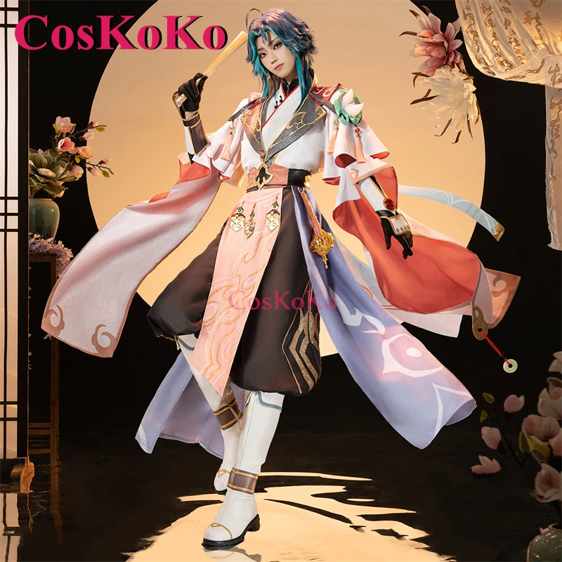 CosKoKo Xiao Cosplay Game Genshin Impact Costume Undrowned Spring Fashion Handsome Ancient Style Uniform Role Play Clothing New