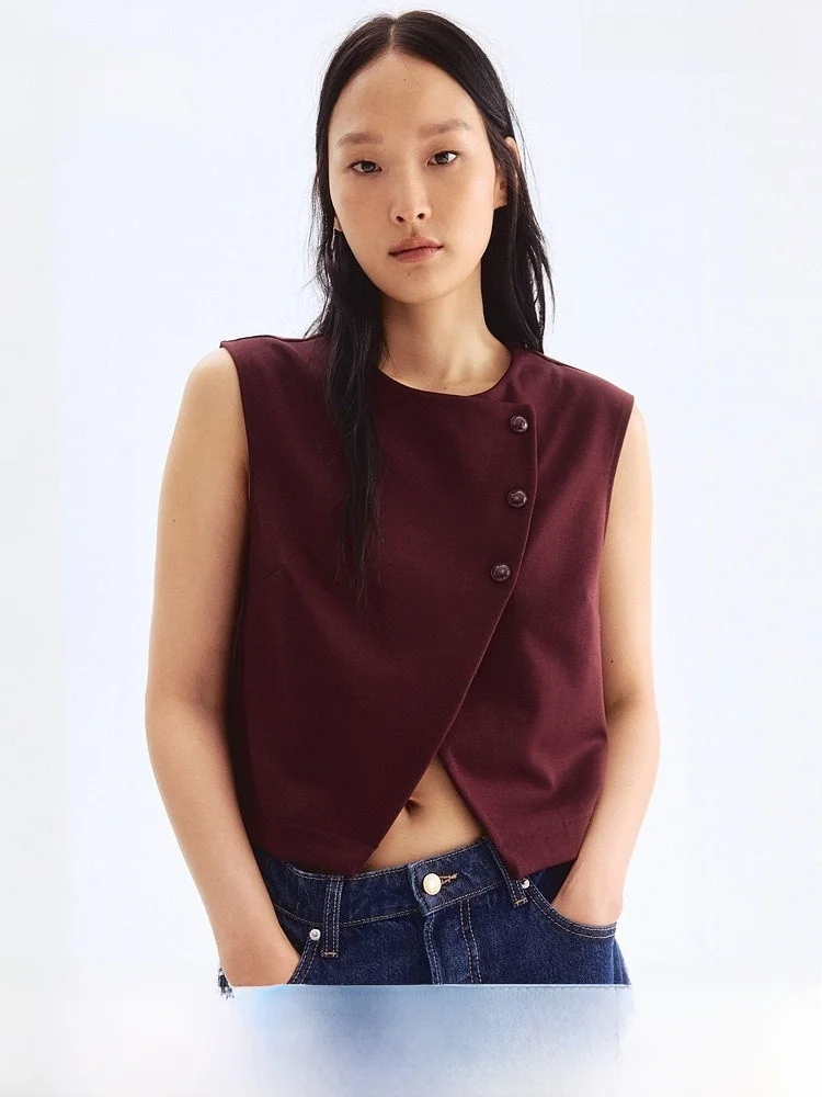 

Асимметричный женский жилет в стиле Wrap из летней коллекции H&M: полиэстер, вискоза, спандекс – комфортная посадка, модный дизайн