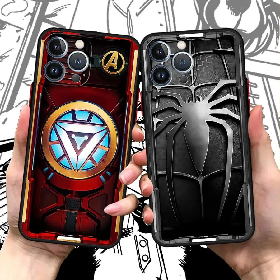 Marvel Ironman Sipiderman Phone Case for Apple iPhone 13 Mini 16 XR SE 7 8 Plus 11 Pro 12 15 ProMax 14 Pro XS Matte Cover