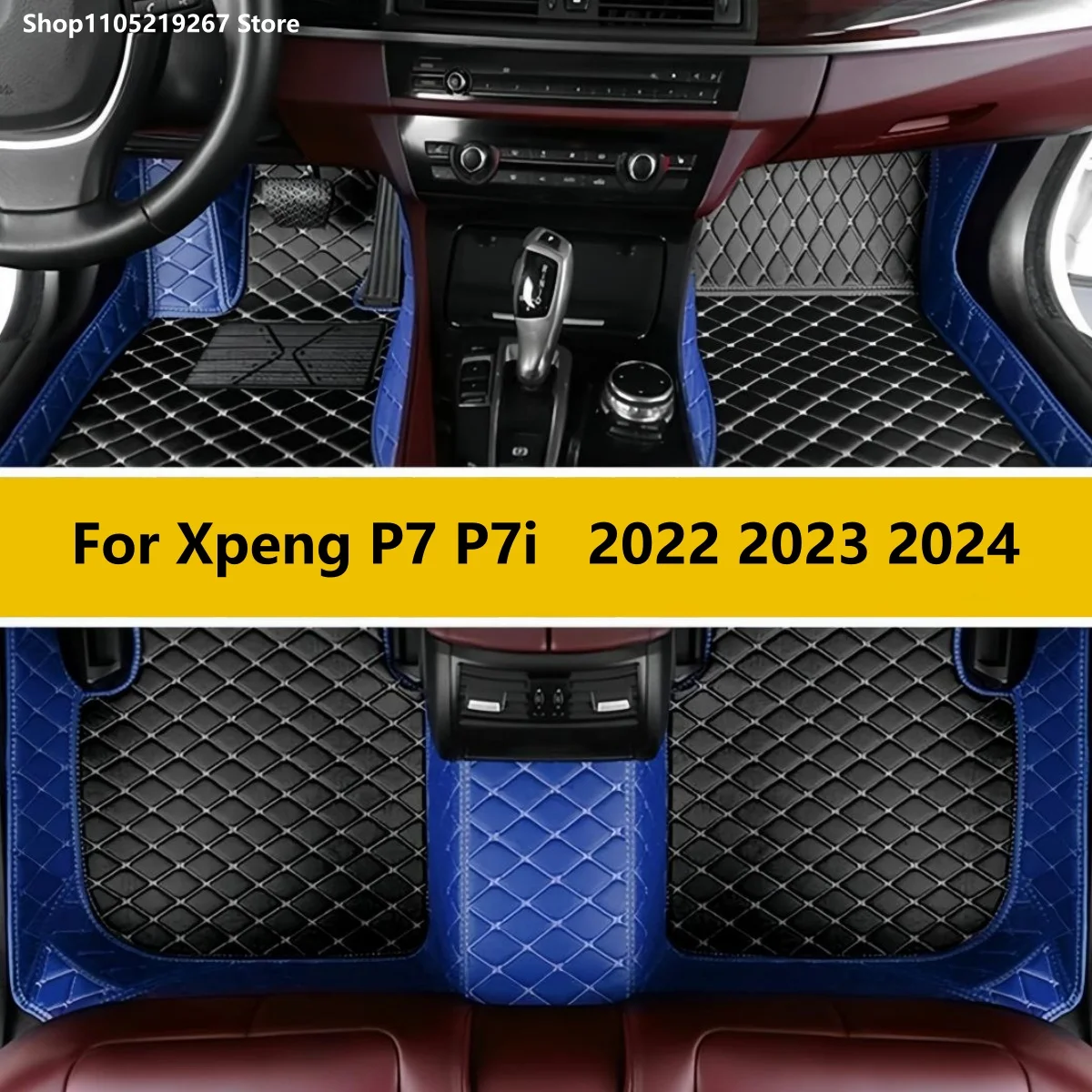 

Custom For Xpeng P7 P7i 2022 2023 2024 Car floor mat Durable Waterproof Anti Dirty Leather pad Carpet Auto interior supplies