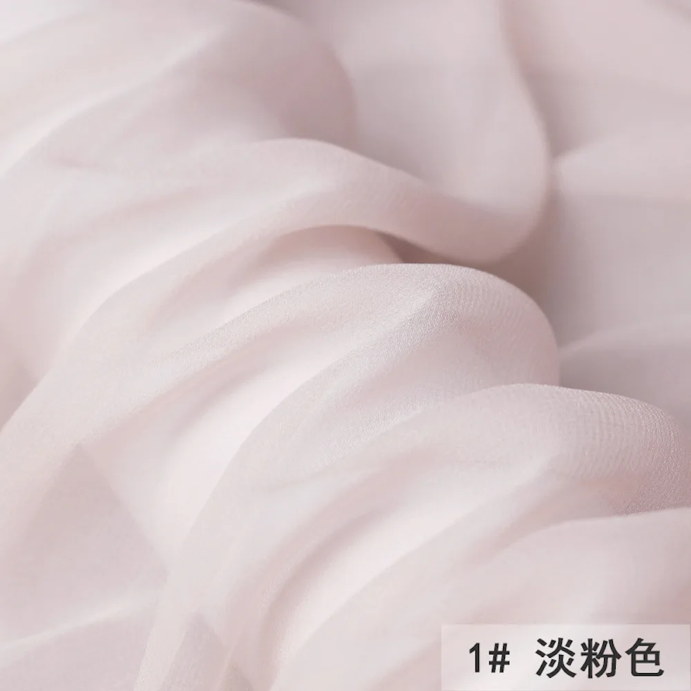 Soie Tulle Thin Fabric 100% Silk Georgette Pure Mulberry Silk 8/12 momme Width 114cm Silk Head Scarf Shirt Dress Material HH01