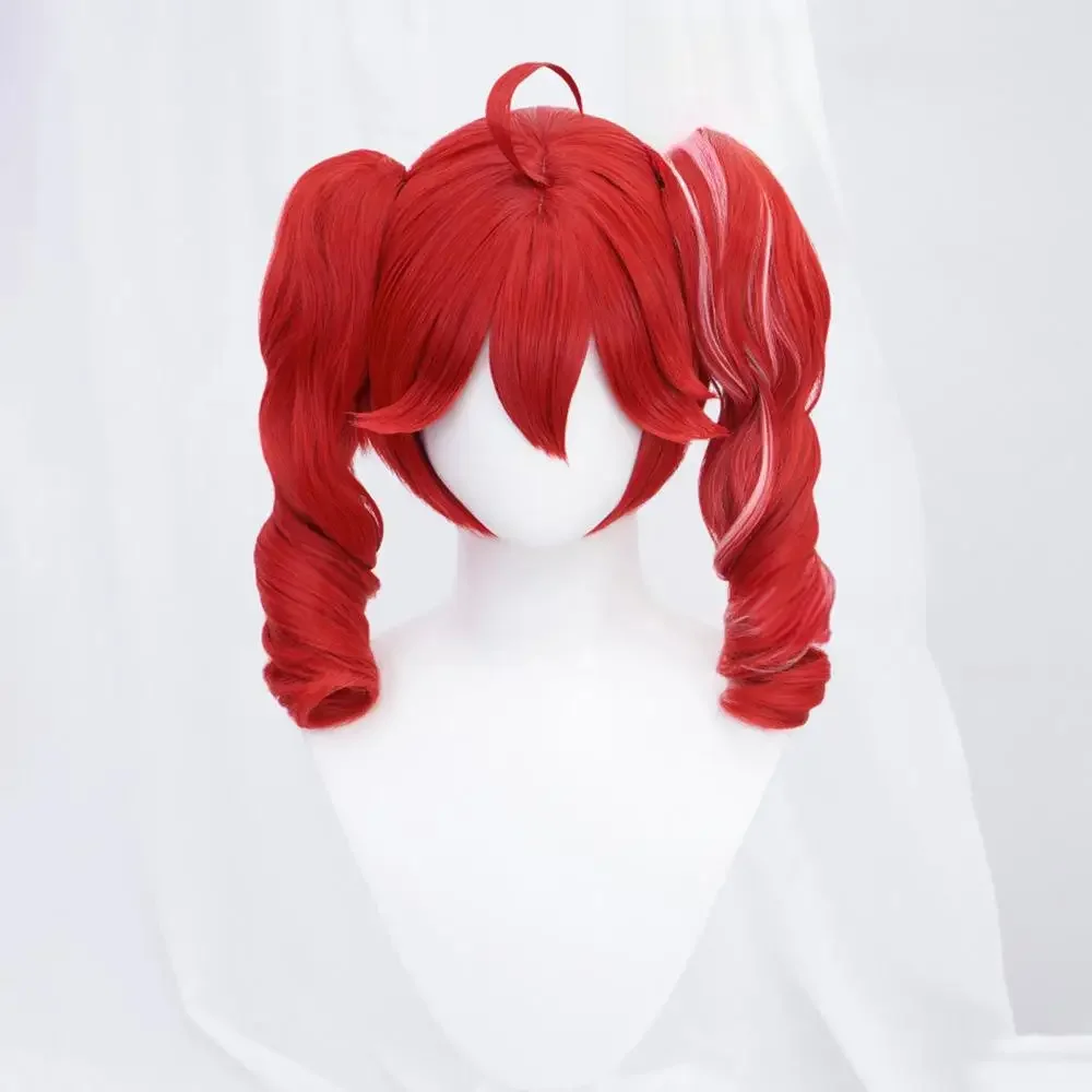 New Anime Kasane Teto Cosplay Wig Women Red Double Ponytail Hairstyle Heat Resistant Synthetic Wigs Cap Carnival Halloween Party