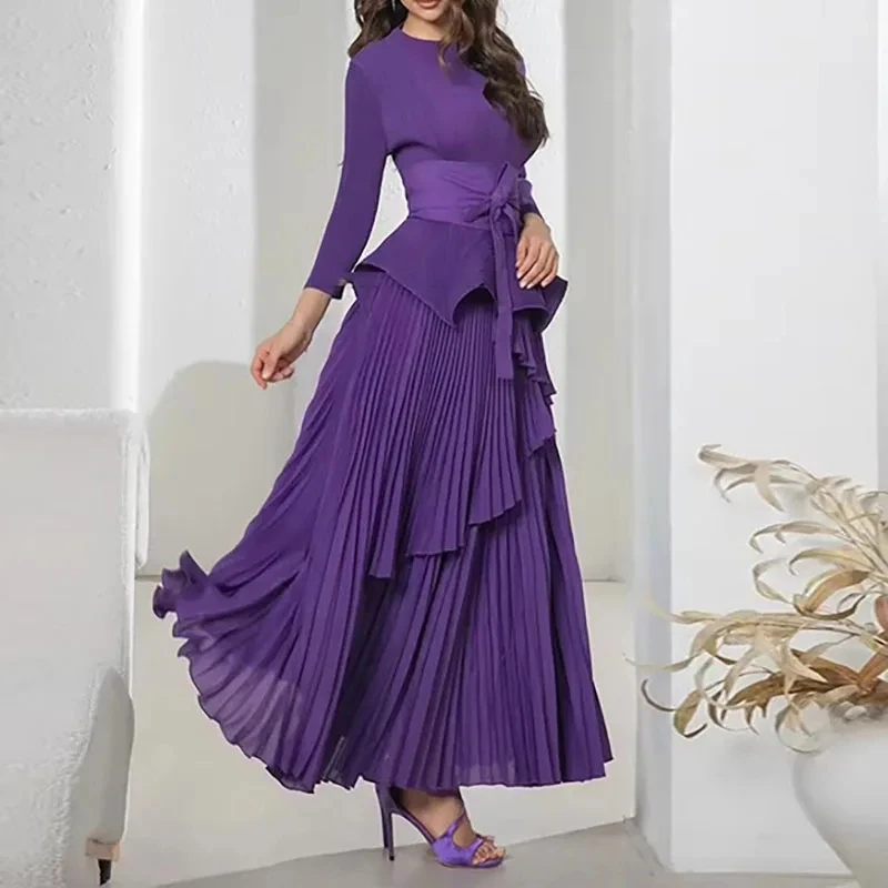

2026 Summer New Folds Set Irregular Lantern Skirt With Long Skirt Two-piece Set
