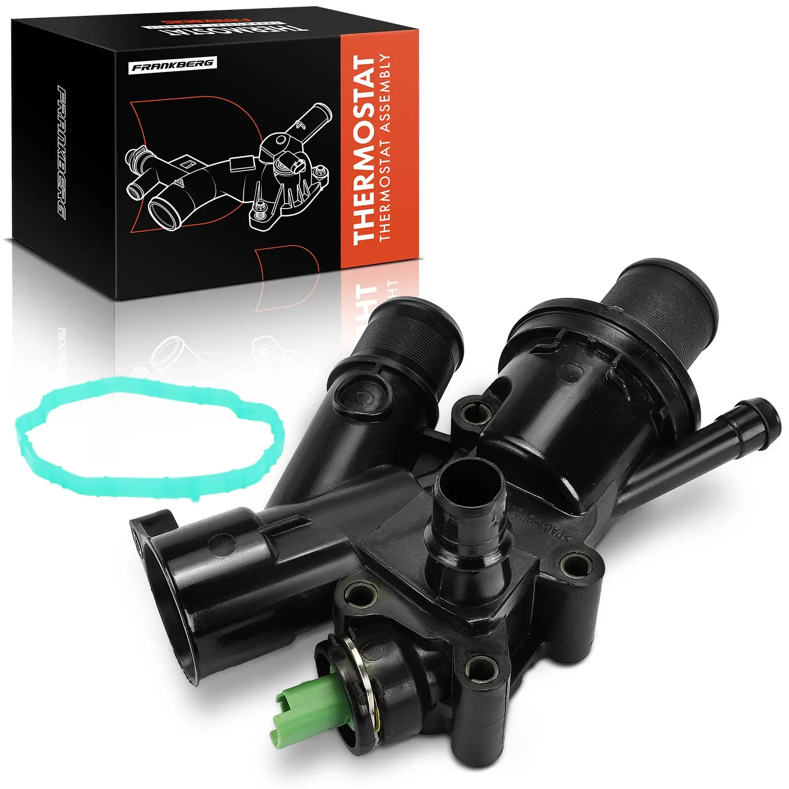 Frankberg 1x Thermostaat Koelvloeistof voor Citroën C4 DS4 Jumpy Ford C-Max Kuga Peugeot 308 Fiat 9682141580 9M5Q8A586AA V25991738