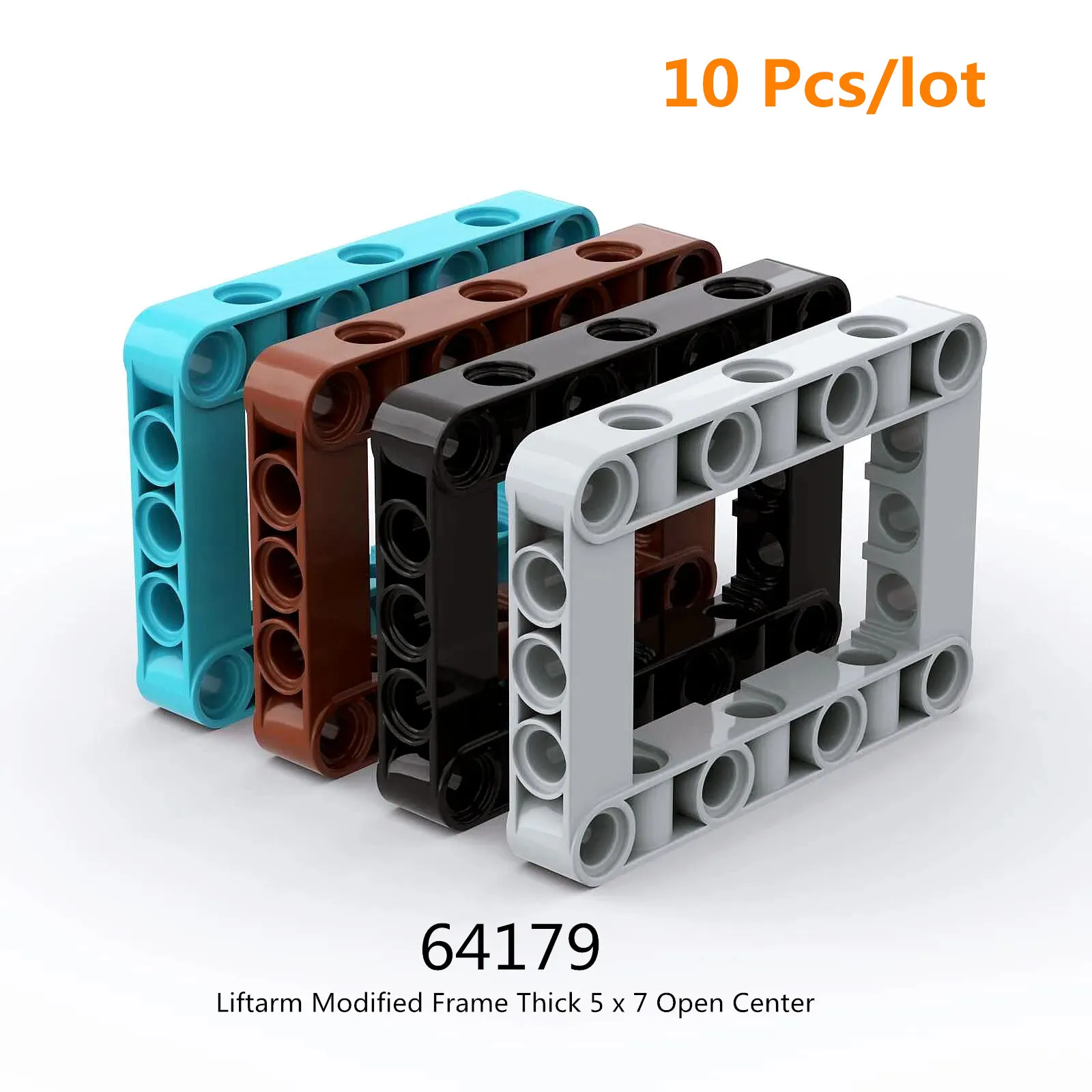 10Pcs/lot Building Blocks 64179 Liftarm Modified Frame Thick 5 x 7 Open Center Parts Assembles Car DIY Educational Kids Toys