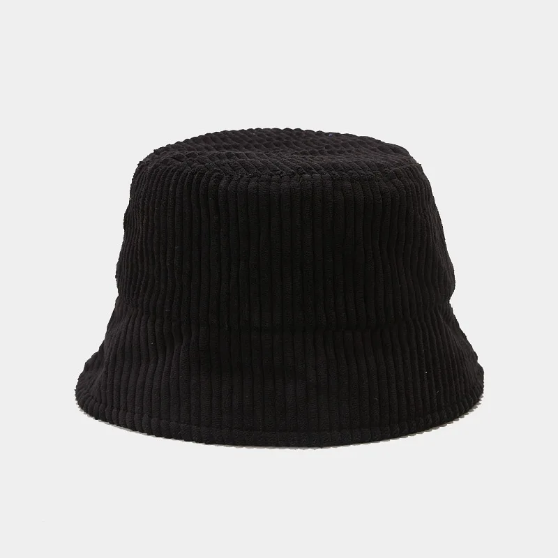 Spring Autumn Corduroy Bucket Hat Solid Color Women Men Fisherman Hat Hip Hip Cap Foldable Bob Cheapu Panama Fishing Cap