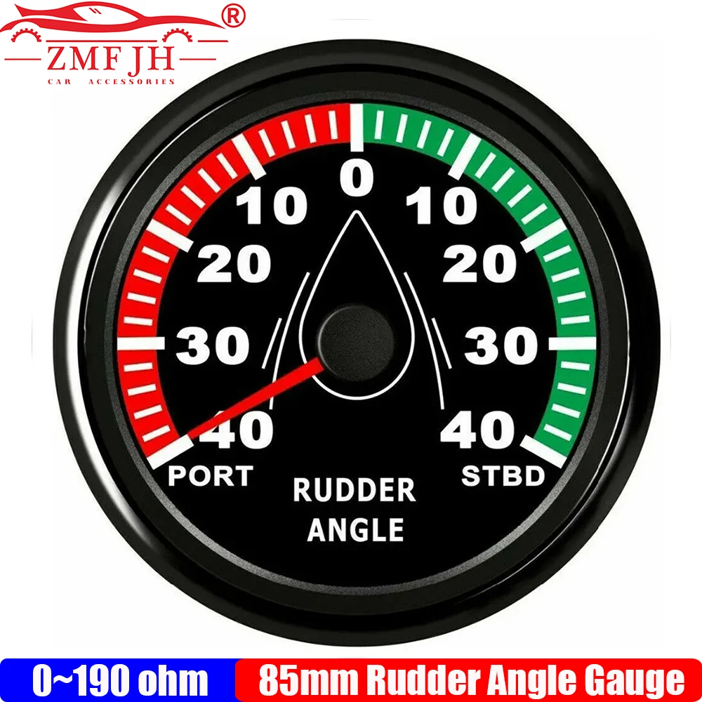 

ZMFJH PORT-STBD 85MM Rudder Angle Gauge 0-190ohm Pointer Rudder Angle Meter Indicator for Sail Boat Marine Yacht DC12V24V