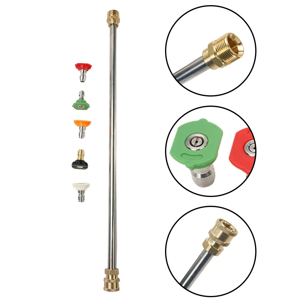 غسالة الضغط العالي 16 بوصة استبدال انس مع مجموعة فوهة 5 قطع لغسالات الضغط الكهربائية والغاز 4000 رطل لكل بوصة مربعة #2