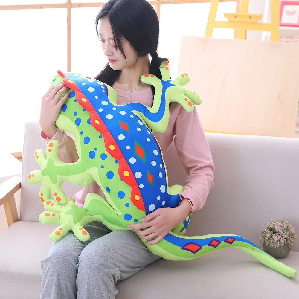 New Arrive 55/80 3D Gecko Plush Toy Soft Filled Animal Chameleon Lizard Doll Pillow Cushion Kid Boy Girl Gift