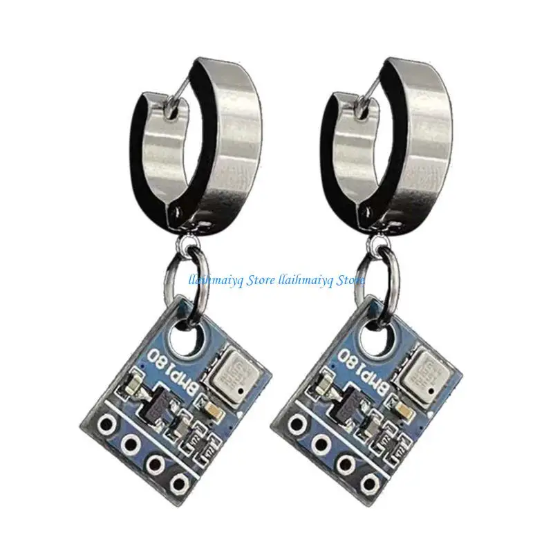 

573B Punk Circuit Board Earrings for Men Women Trendy Cool Goth Earrings