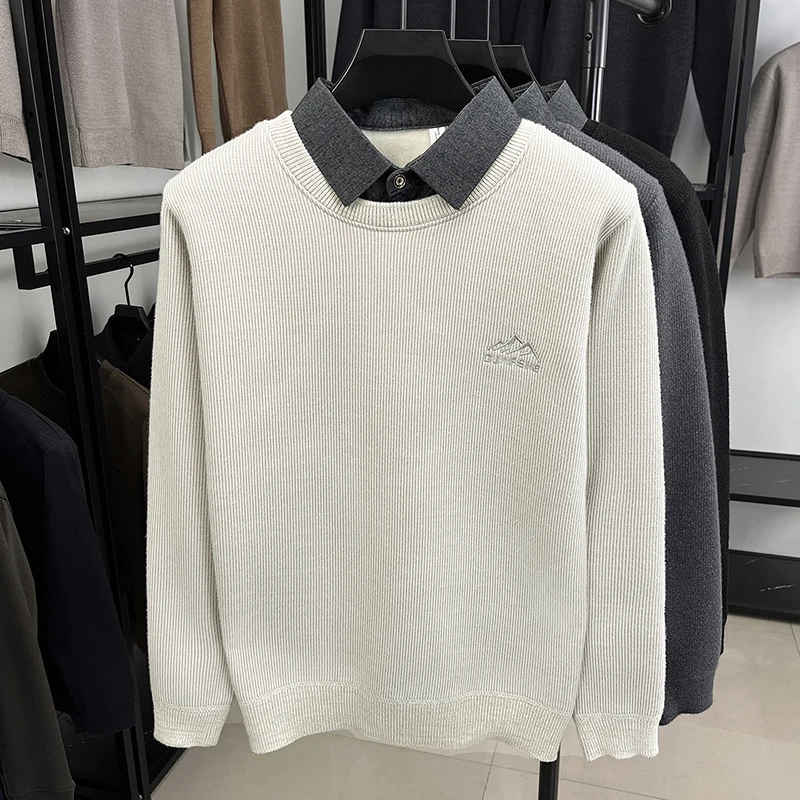 الراقية العلامة التجارية الرجال طية صدر السترة سترة شخصية وهمية قطعتين تصميم السترة الفاخرة إلكتروني التطريز الراحة عارضة جديدة أعلى