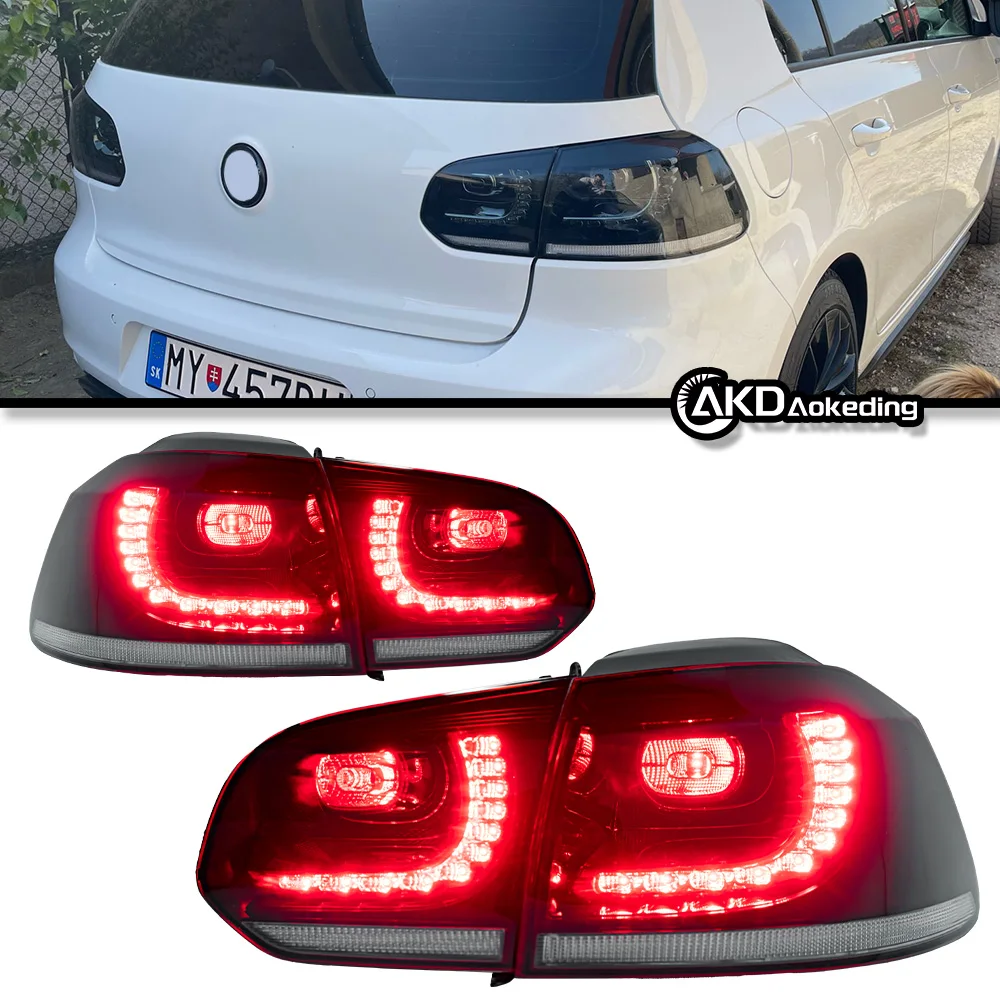 Car Lights For Golf 6 2009-2012 R20 Golf6 MK6 LED Auto Taillights Assembly Rear Dynamic Lamp Highlight Tools Accessories
