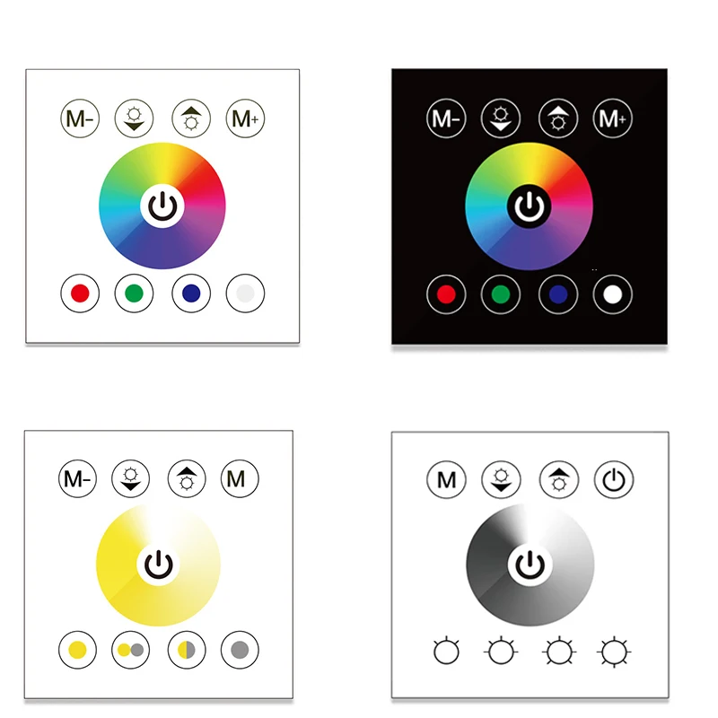 

Контроллер освещения стены, Одноцветный цветной CCT RGB/RGBW 86, настенный контроллер с сенсорной панелью, регулятор переключателя яркости