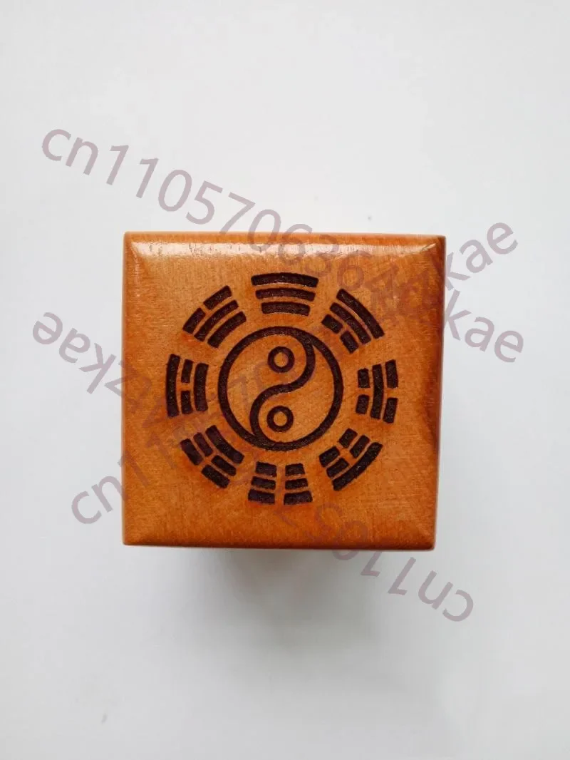 Taoist articles, magic tools, golden magic spell seal, Taoist seal, single side seal, 5 cm peach wood seal