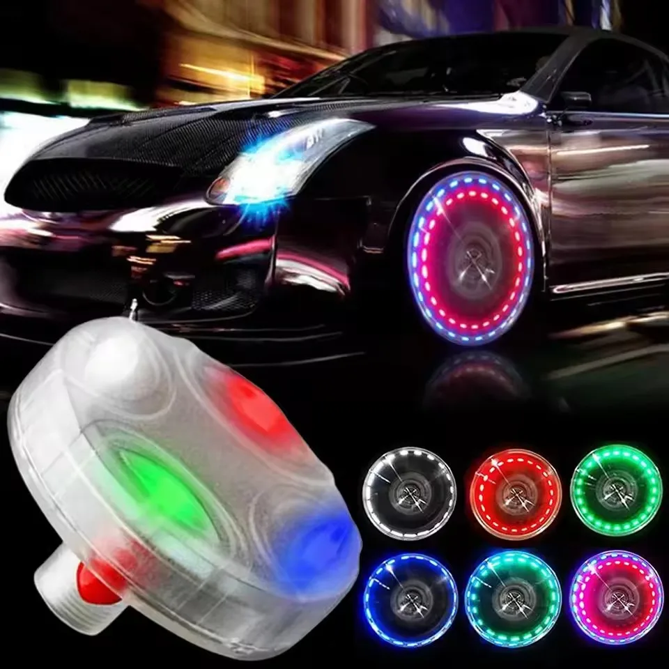 Auto Wheel Lights Nozzle Valve Cover Solar Smart Tire LED Tire Hub Fluorescent Luminous Wheel Valve Light Cap Light M4K8 view 3