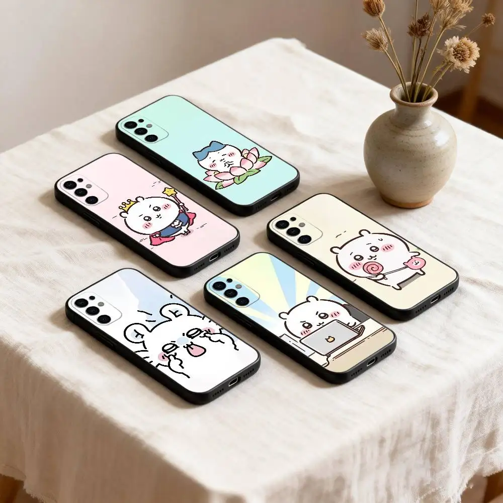 Cartoon Cute C-Chiikawaing Phone Case For Samsung S26,25,24,23,22,30,21,10,9,Ultra,Plus,Lite Black Soft Case