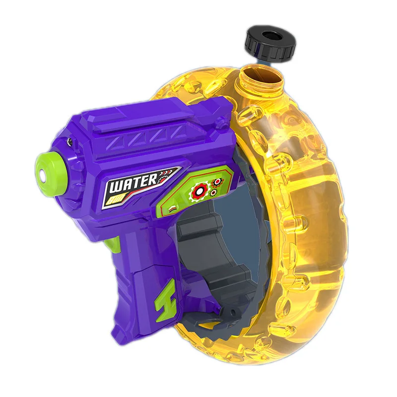 Grande anel de pistola de água elétrica portátil espaço concentrador luz fria grande capacidade blaster batalha tiro arma para crianças