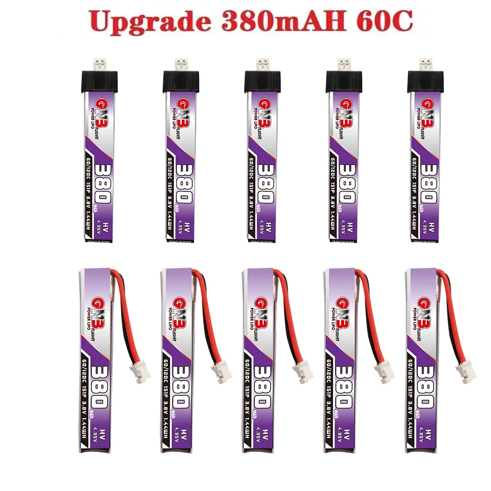 

5PCS GAONENG 380mAh 1S 3.8V 60C HV Lipo Battery With PH2.0 Plug For UK65 US65 Happymodel Mobula7 Snapper BetaFPV 65S Whoop Drone