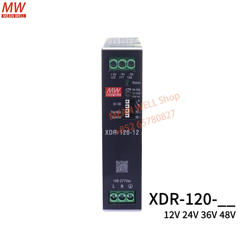 MEAN WELL 120W AC/DC High-End Economical Ultra SlimIndustrial DIN Rail Power XDR-120-12 XDR-120E-12 XDR-120E-24 XDR-120E-36 48