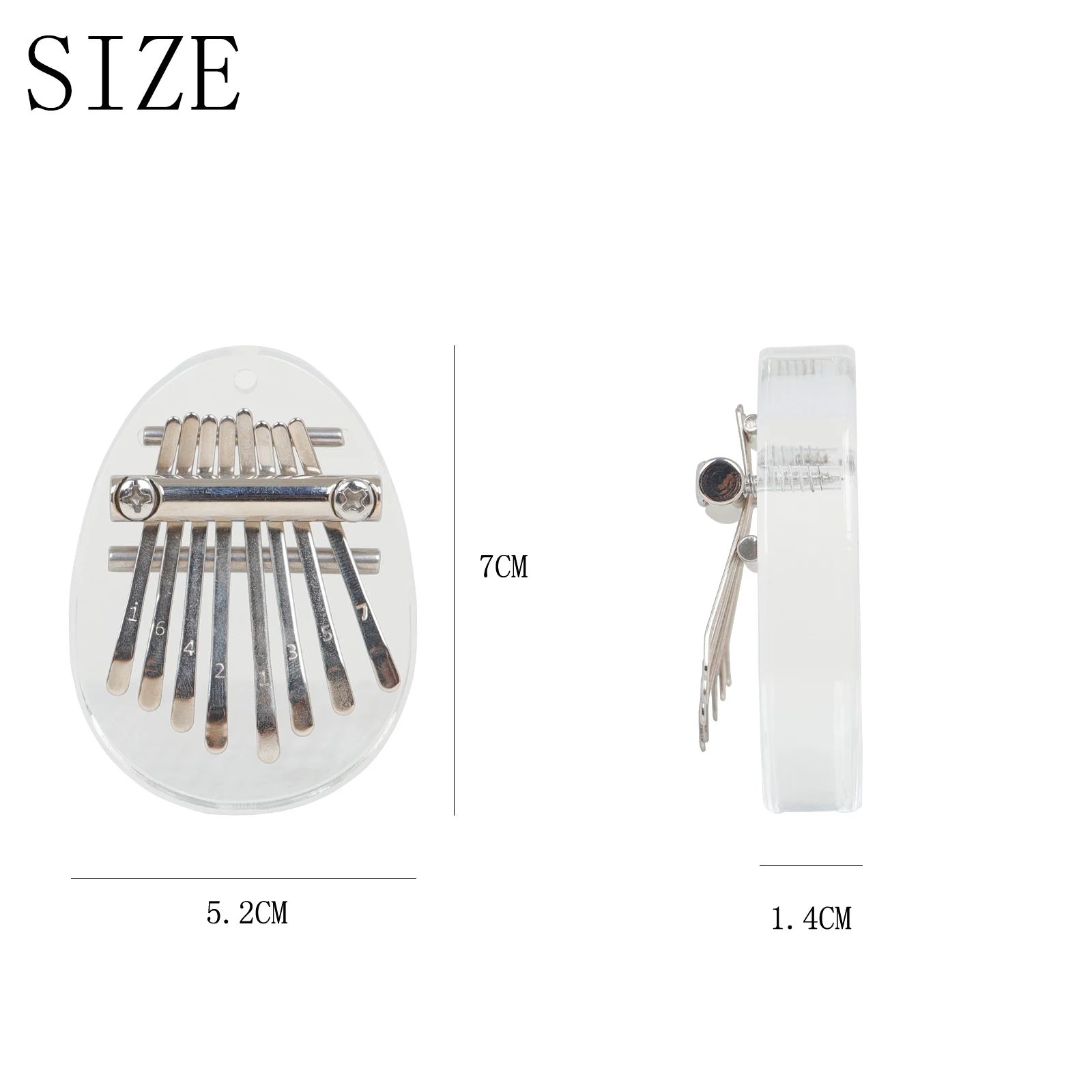 8-Key Kalimba Mini Thumb Piano Acrylic Transparent ABS Portable Finger Harp Keyboard Musical Instrument Beginner Kids Gift view 6