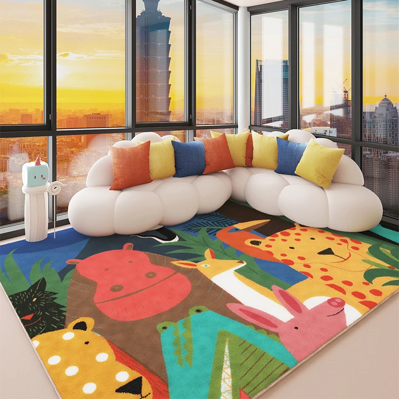 

Dopamine Living Room Decoration Carpet Cute Cartoon Rugs for Bedroom Thick Plush Baby Crawling Rug Home Fluffy Soft Bedside Mat