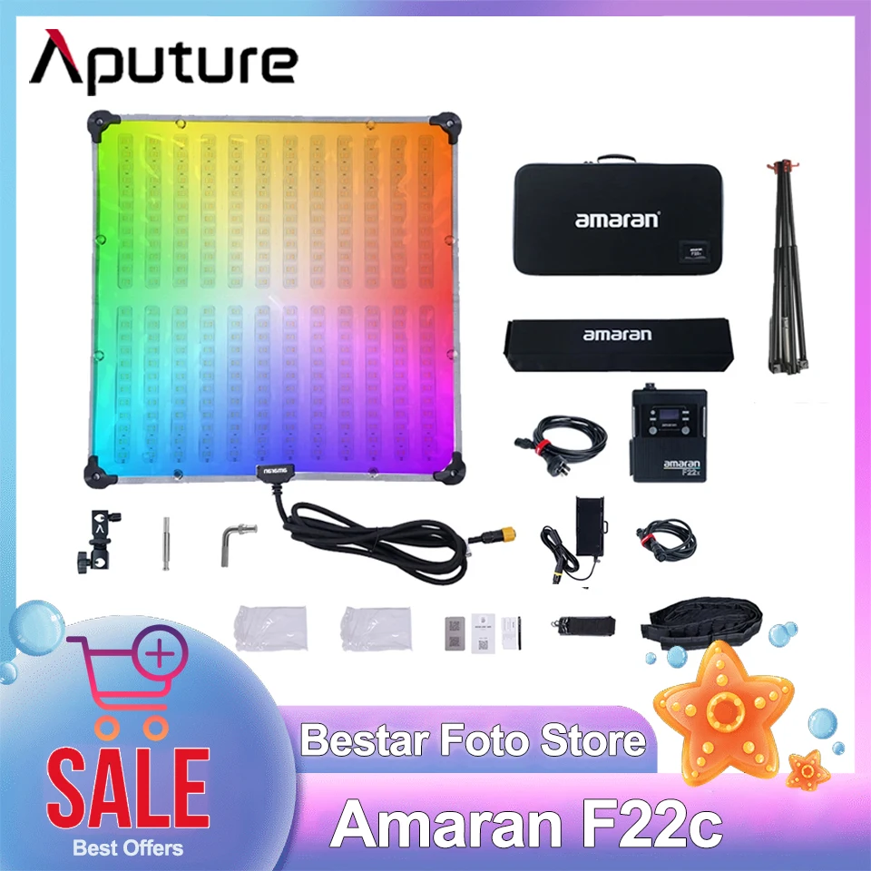 Aputure Amaran F22c Amaran F21c Flexible Light Bi-color 2500-7500K 100/200W RGB Full Color Studio Video Light for Film Shooting