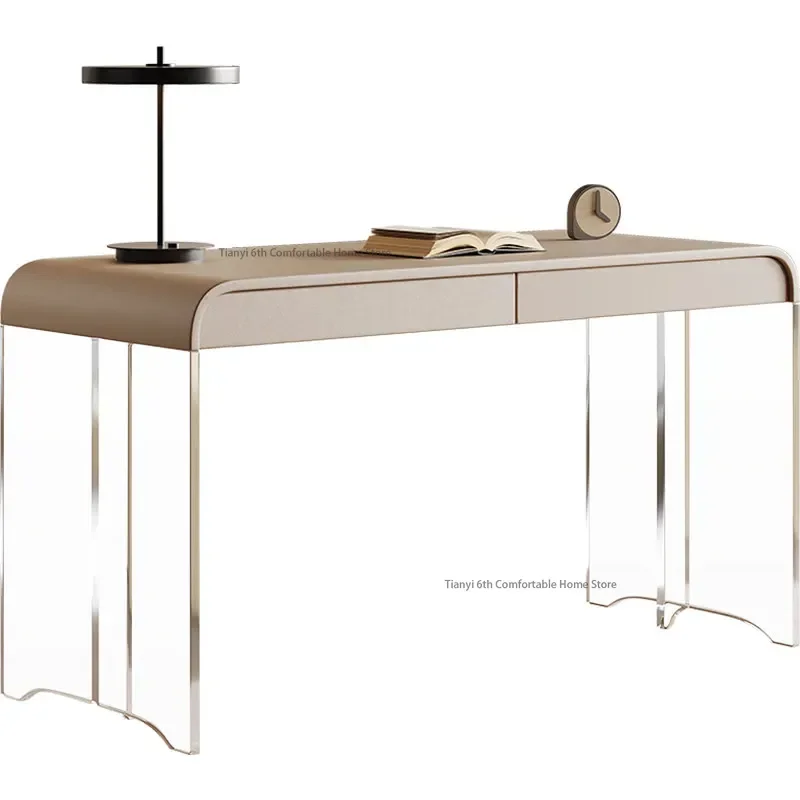 Italian Minimalist Desk Nordic Creative Acrylic Living Room Floating Office Desk Bedroom Study Furniture Zwevend Bureau FYFD view 6