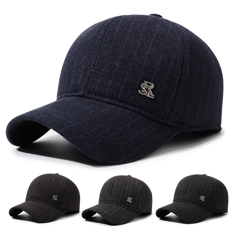 

Autumn Winter Dad Fleece Lined Warm Ear Protection Grandpa Father Hat