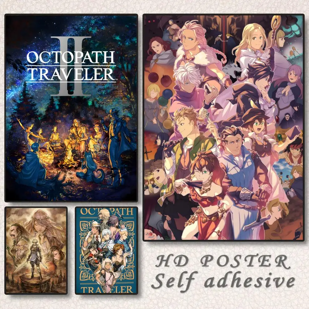 Póster de juego Pixel RPG O-Octopath Traveler, regalo con impresiones, decoración para el hogar, dormitorio, sala de estar, promoción y exhibición