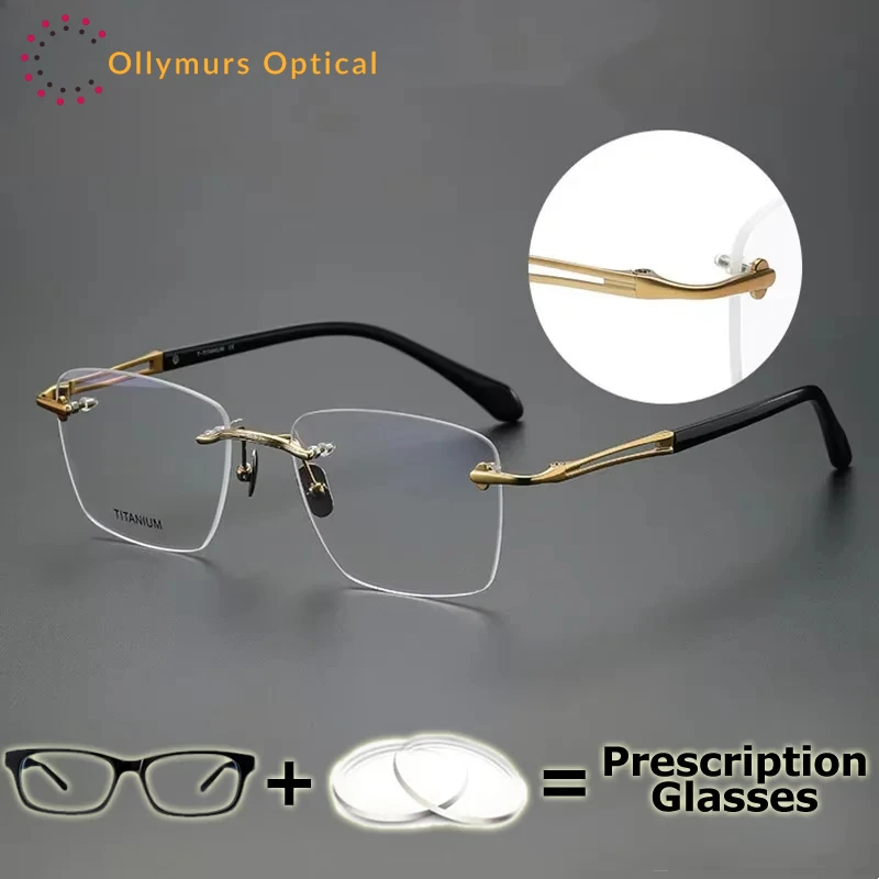 نظارات OLLYMURS بدون إطار للرجال نظارات طبية بتصميم عصري راقي بدون إطار تقدمي فوتوكروميك مضاد للأشعة الزرقاء #5
