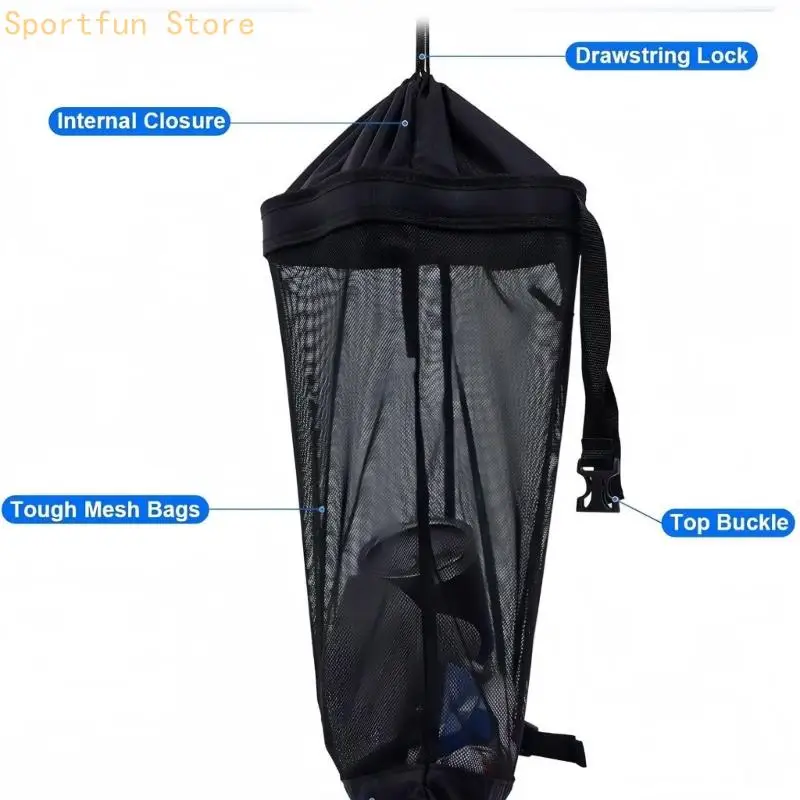 Portable Push Pull Golf Carts Bag Golf Cart Backside Extension Bag Large Capacity Golf Ball Drawstring X7JD