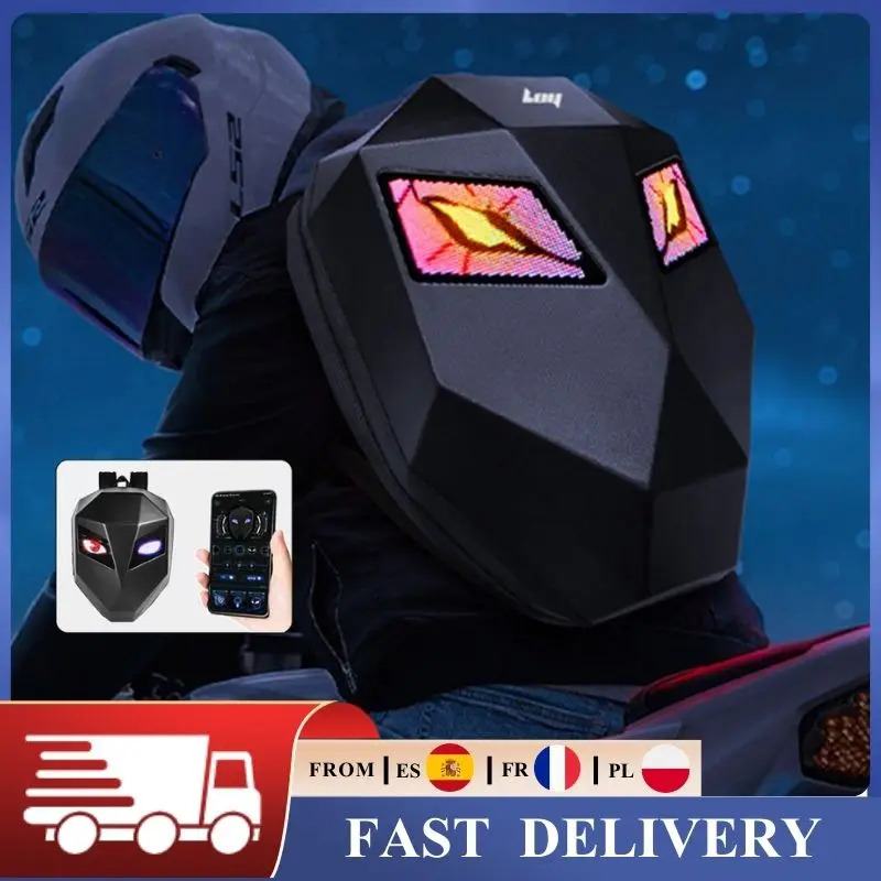 Sac à dos Locomotive avec écran LED, pour affaires, randonnée, voyage, ordinateur portable, extensible, pour moto, cycliste, avec compartiment pour casque