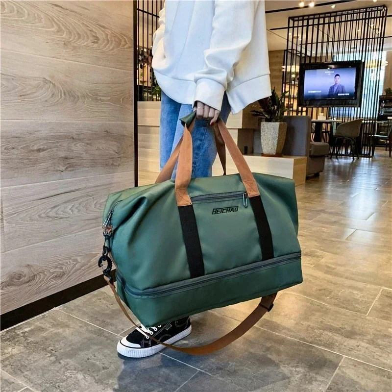 Borsa da viaggio maschio femmina bagaglio a mano di grande capacità separazione asciutta-bagnata borsa sportiva per il Fitness pacchetto da viaggio a breve distanza