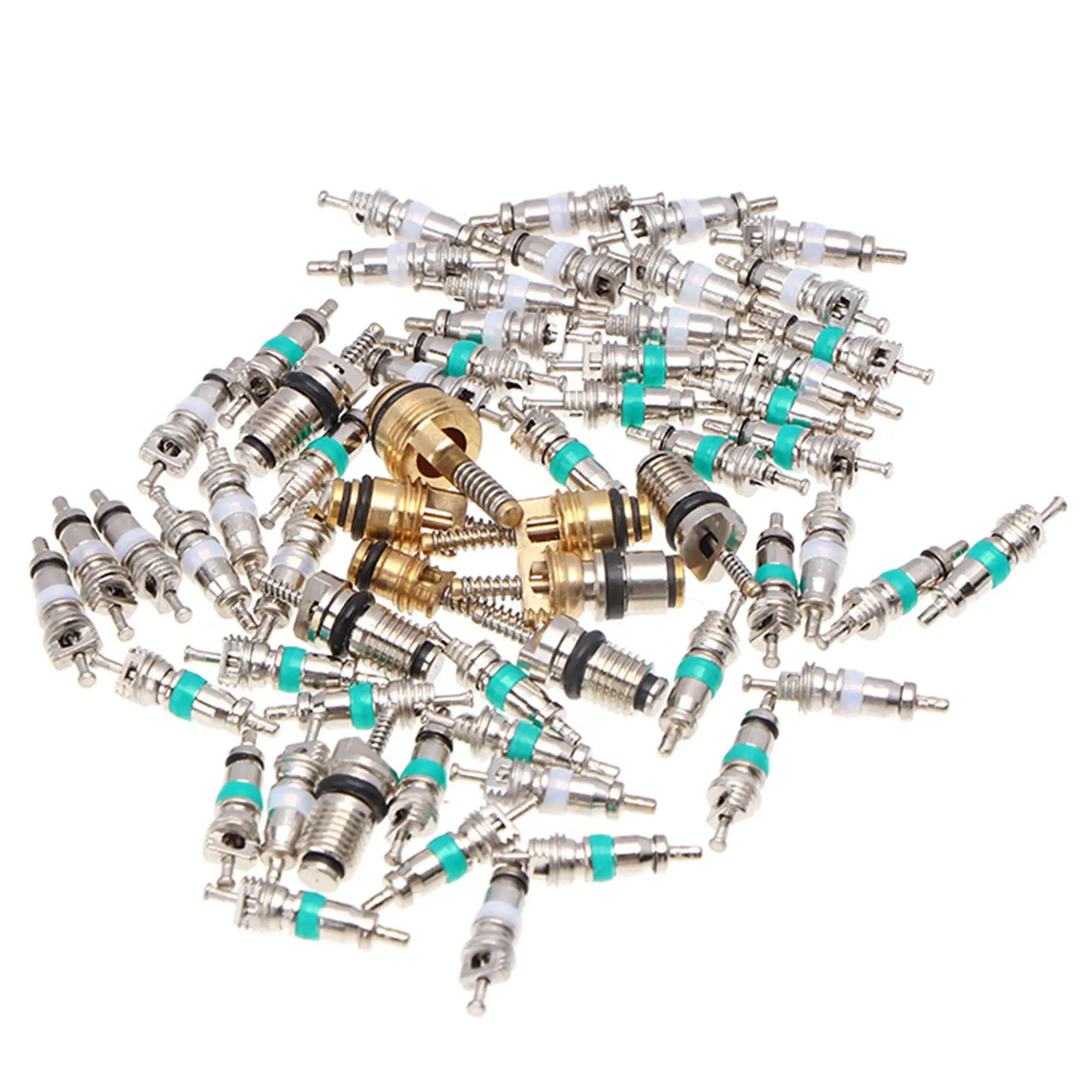 63PCS Boxed Car Air Conditioning Parts Valve Refrigeration Valve Core Household Valve Needle + Valve Cap