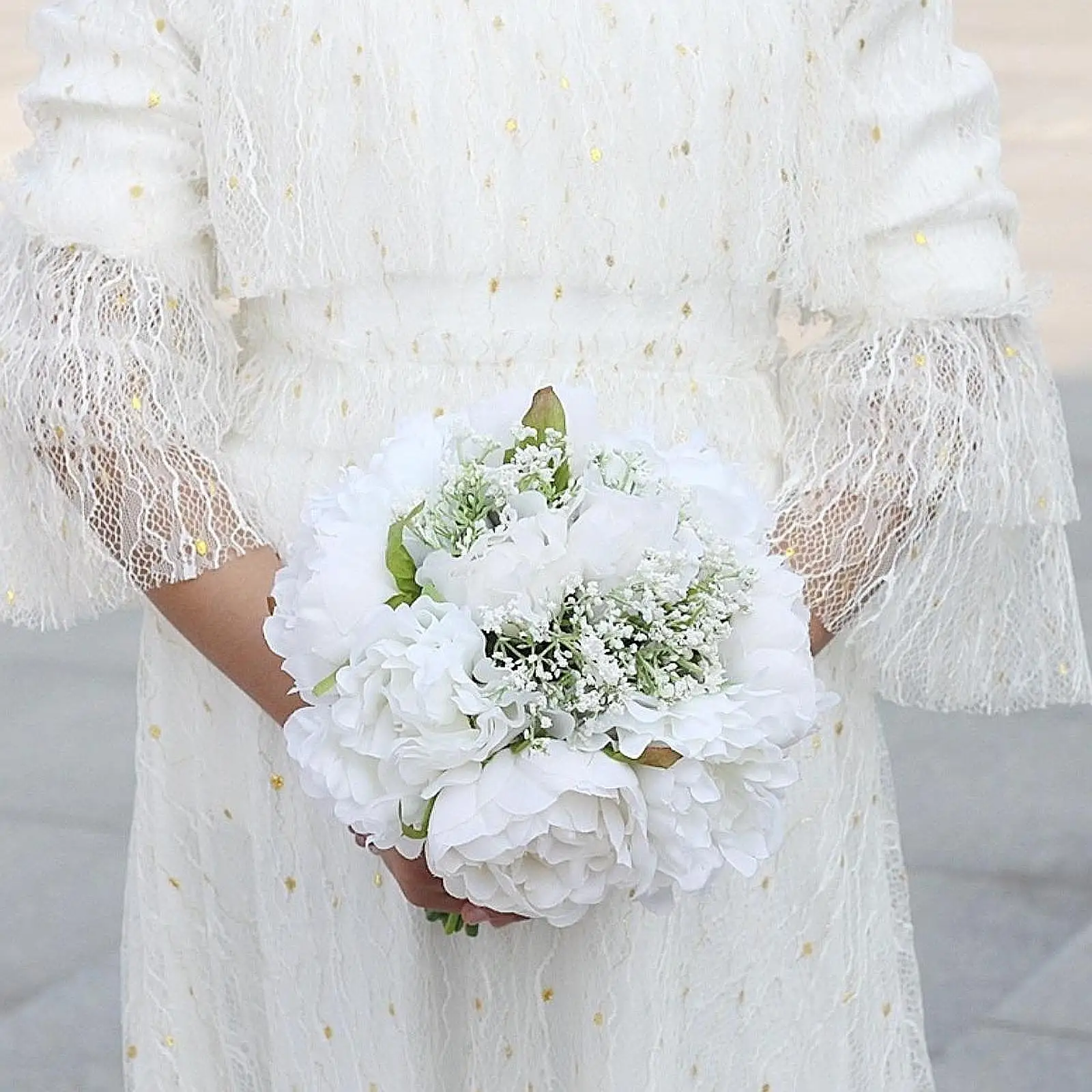 

Wedding Bouquet for Bride Romantic White Peony for Anniversary Party Wedding