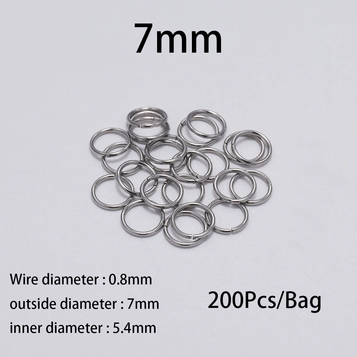 30–200 Stück 3–25 mm Edelstahl-Spaltring, offene einzelne Schleifen, Biegeringe, Verbinder für DIY-Schmuckherstellung, Zubehör