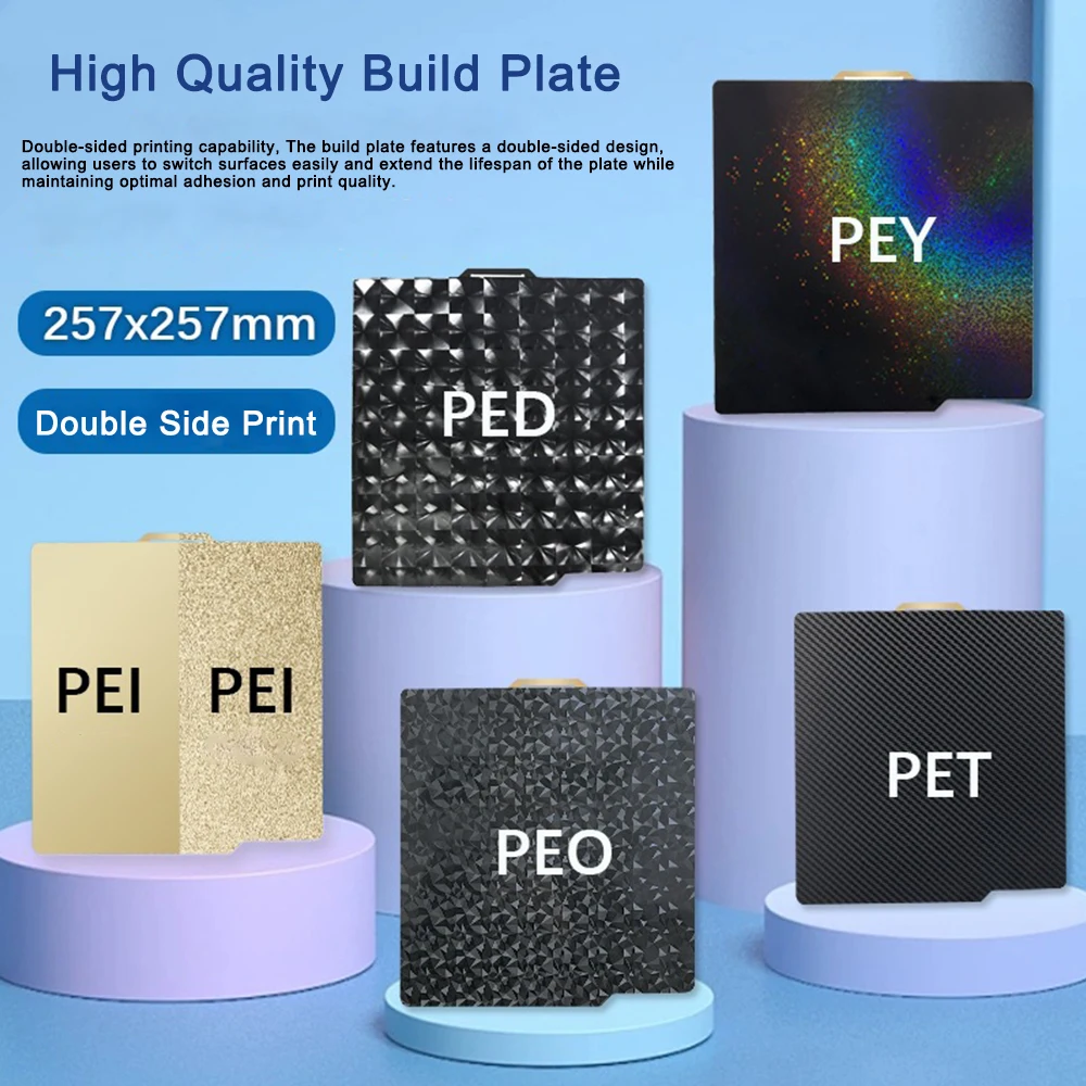 Für Bambu Lab A1 X1 X1C P1P P1S P2S X2D Bauplatte Doppelseitige Glatte PEI-Folie PEO PET Für Bambulab A1 Mini 3D-Drucker Heizplatte – Detail 2
