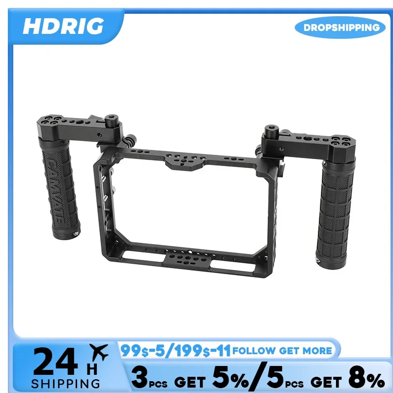 HDRIG Full Monitor Cage with Dual Rubber Handgrip for Desview R7II 7\