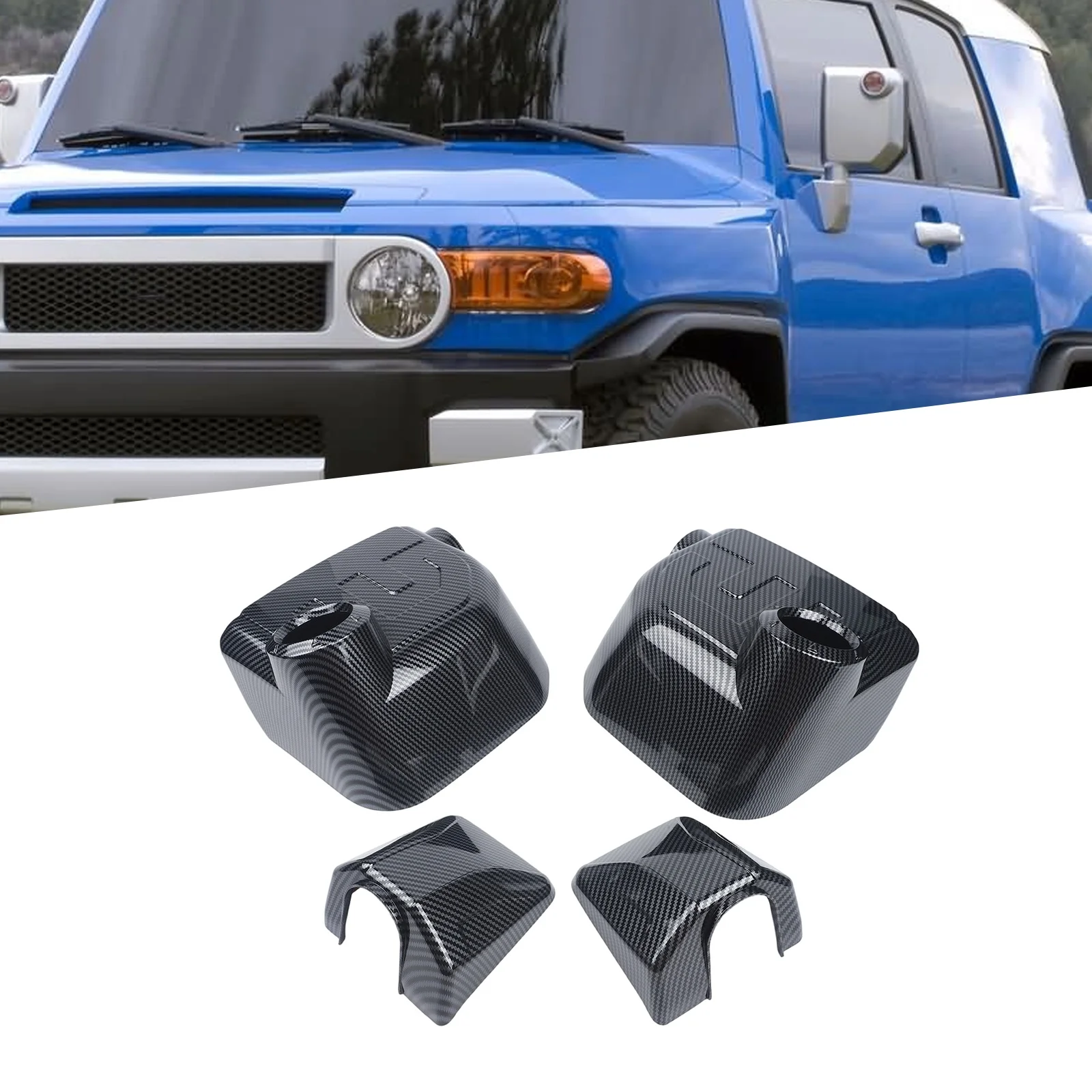 Carbon Fiber Side Rearview Cover for Toyota For FJ Cruiser 2007 2022 Pair Includes Left and Right Side Replacement