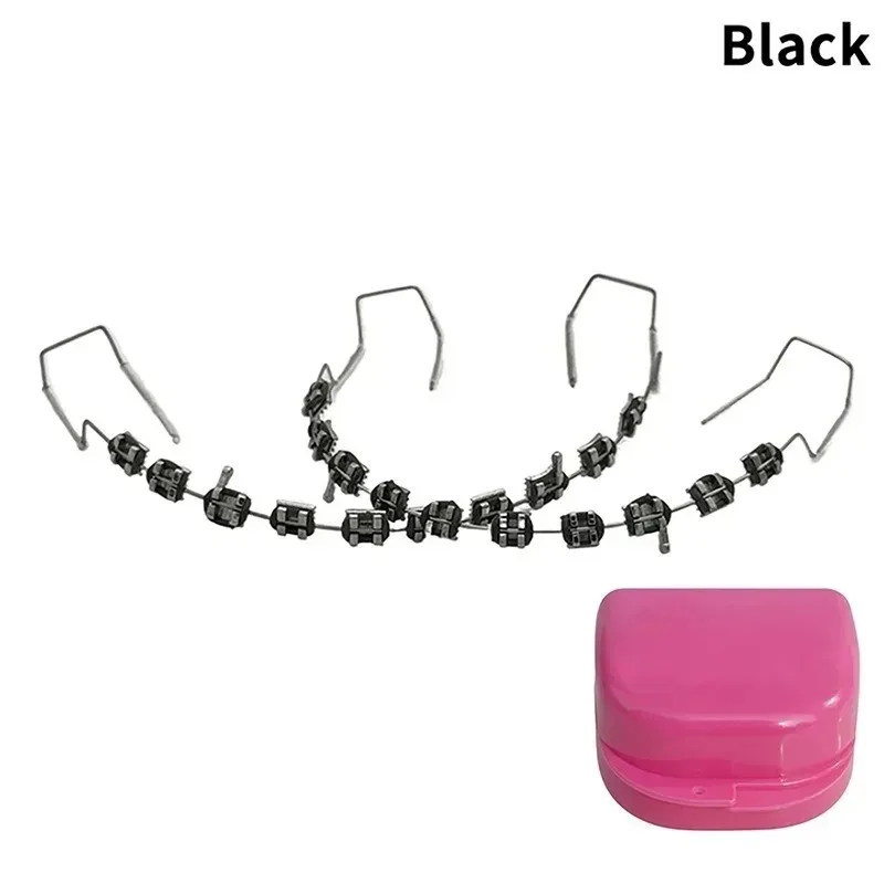Colorful Temporary Tooth Decoration with Box  Metal Wires Orthodontic Ligature Ties & Fake Braces Brackets 1 Pair  Quality