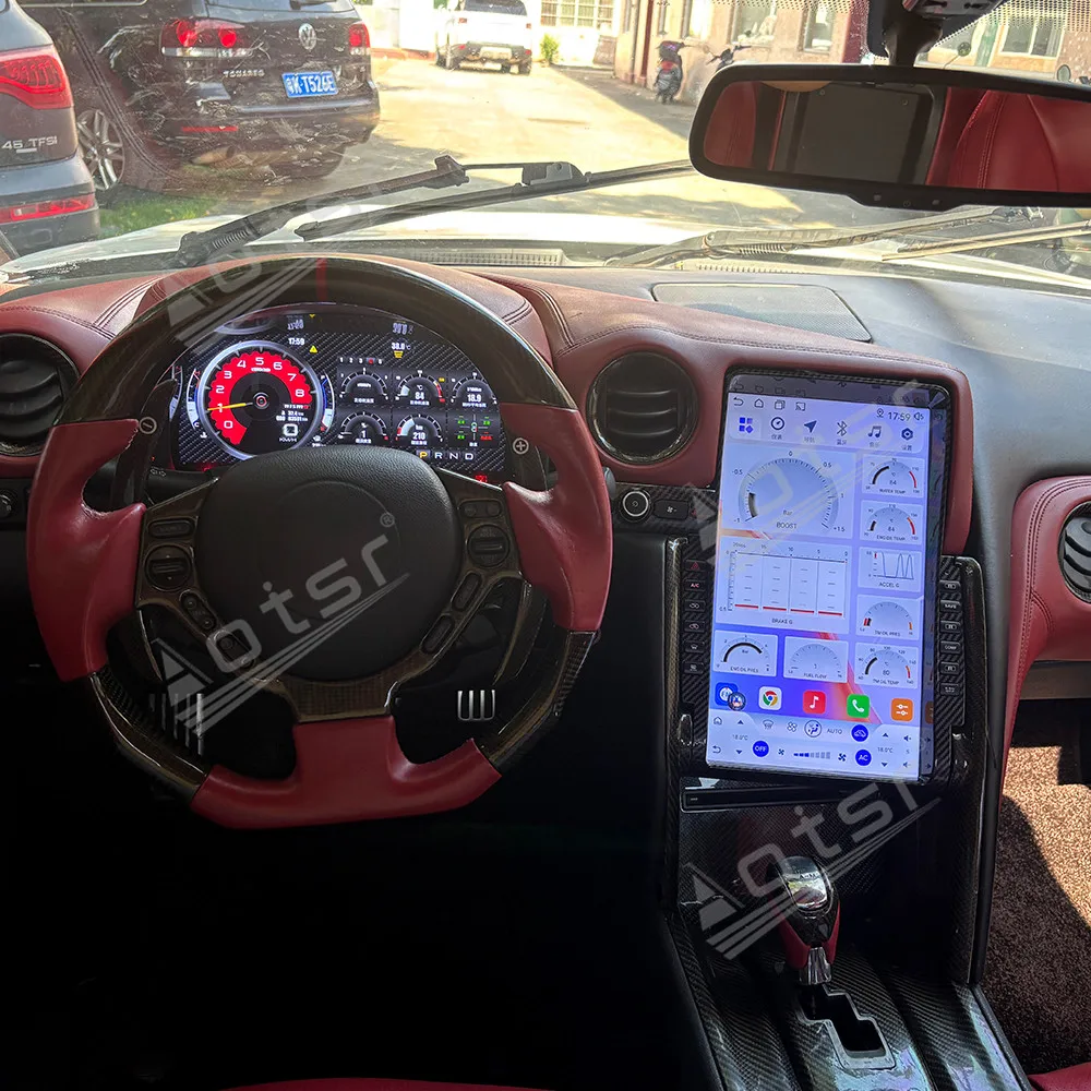 12” Digital Cluster Odometer Screen For Nissan GTR LCD Instrument Panel 2009-2017 Carplay Virtual Cockpit Speed Meter Dashboard