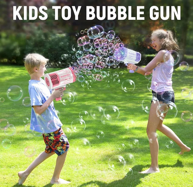 40/69 Holes Bubble Machine Ages 3+ Boy Girl Toys Birthday Wedding Kids Adult Party Toys Summer Outside Bubble Gun Soap Blower