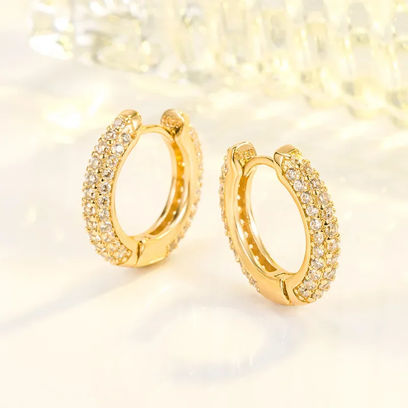 Real 18 Yellow Gold 1 Carats Diamond Earring Females Fine Aros Mujer Oreja 18K Gold Orecchini Gemstone Stud Earrings for Women