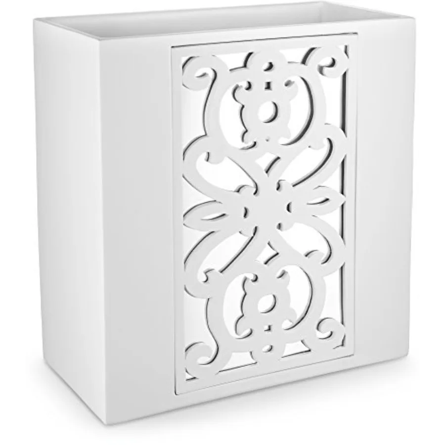 

Mirror Janette White Bathroom Trash Can 2.11 Gal/ 8L - Decorative Wastebasket - Mirrored Waste Basket for Bathroom Bedroom Powd