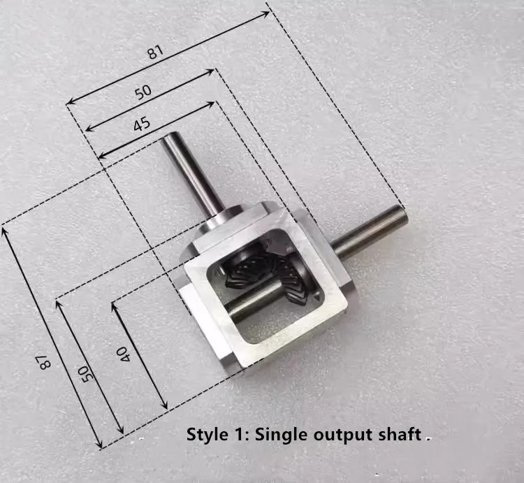 

1:1 Cross Commutator Right Angle Drive Gearbox 1M 20T 8MM Spiral Bevel Gear Reducer